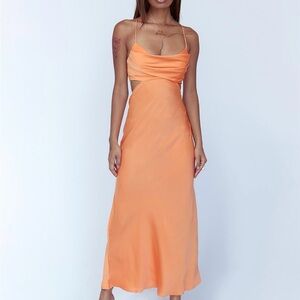 Princess Polly Vibrant Orange Backless Dress